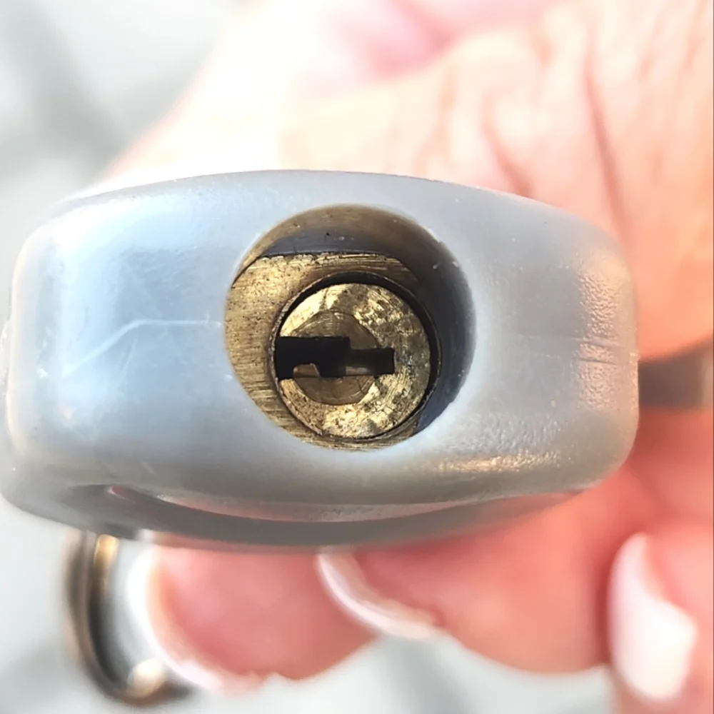 Restoration Hardware X Delsey Gray Padlock Keychain Set